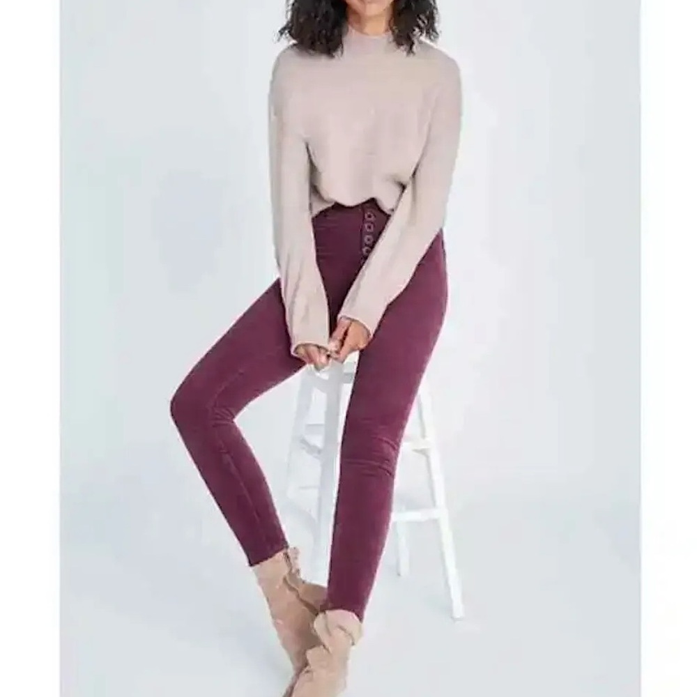 Anthropologie Pilcro Purple Corduroy High Rise Jeans